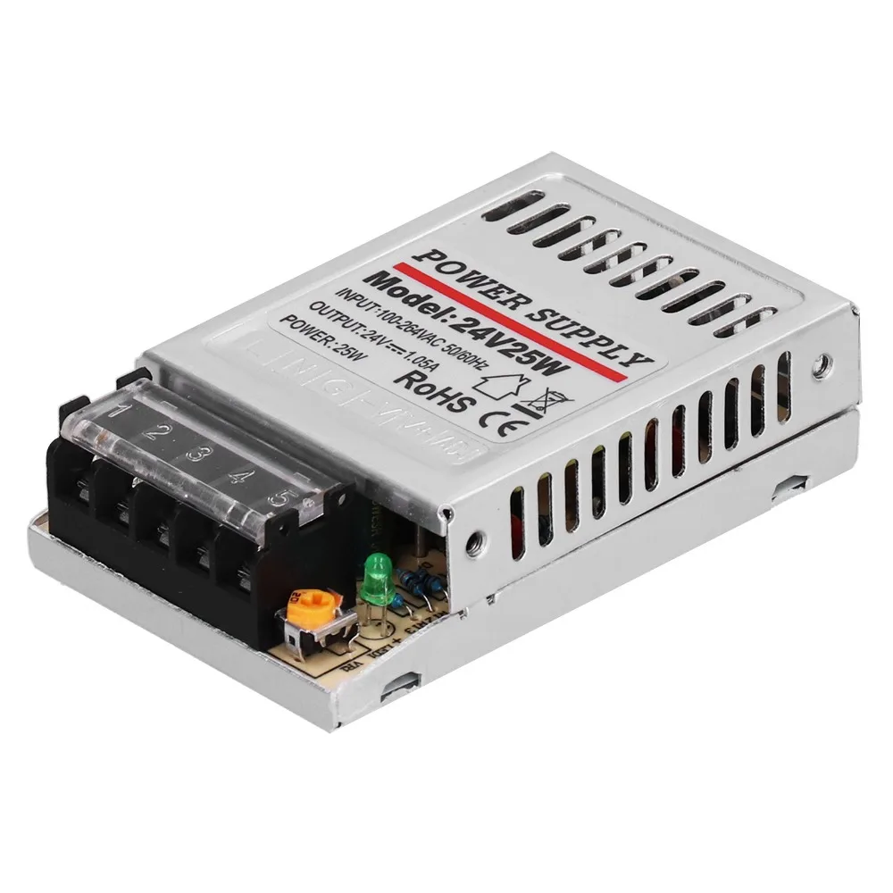 

Блок питания 25 Вт, 24 В постоянного тока, 1,05 А, импульсный, малогабаритный, из алюминиевого сплава, с высокой эффективностью и защитой от короткого замыкания