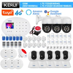 KERUI W204 Smart Home Kit 4G GSM WIFI Alarm System Tuya Smart Motion Sensor RFID Card Siren Water Leakage Detector