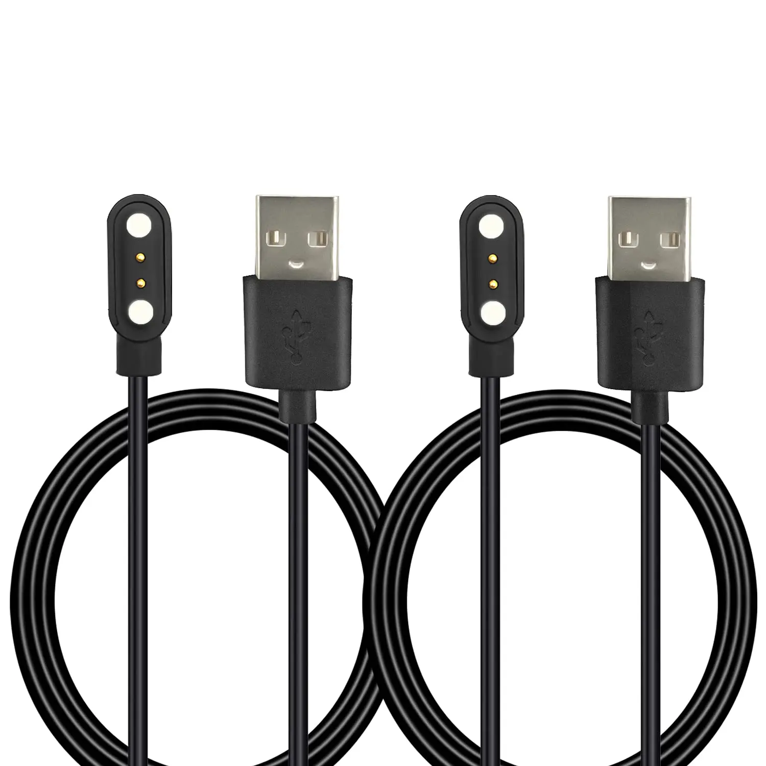 Smart Watch Magnetic Charger Cord [2 Pack], 2 Pin 3.3Ft USB Fast Charging Cable Fits for YAMAY SW021/023 YAMAY/WILLFUL/LETSFIT