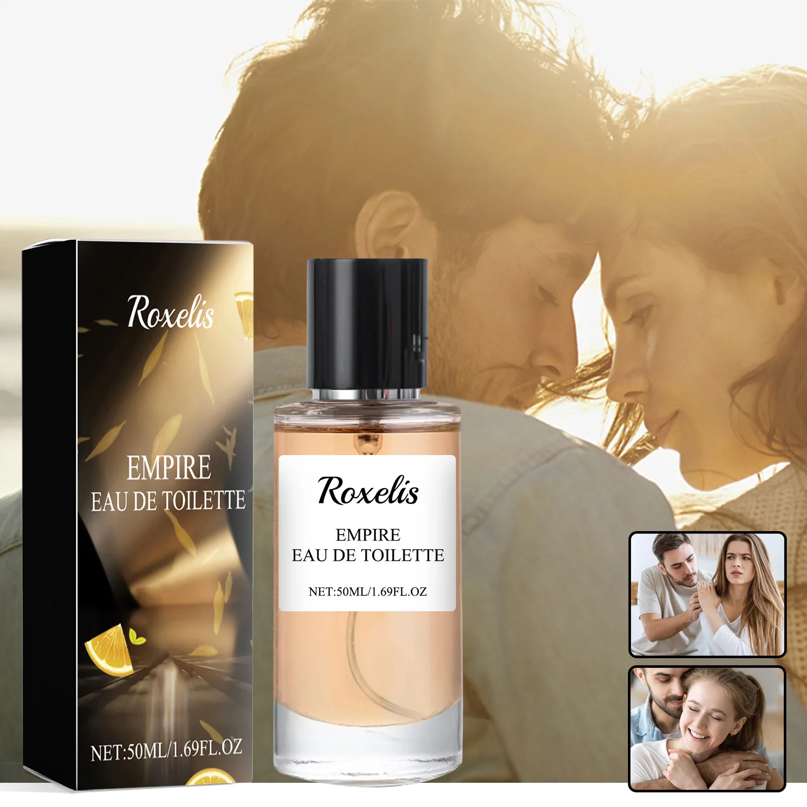 Roxelis Citrus Light Perfume Emits Charm Fragrance, Lasting Fragrance Fresh Elegant Mild Natural Non Pungent Perfume 1.69 oz