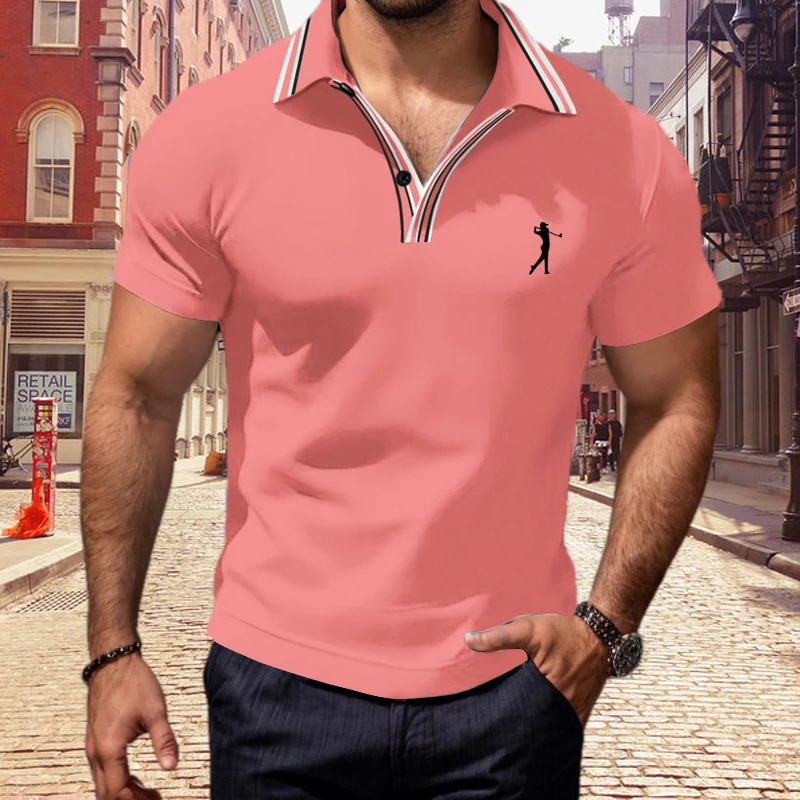 

New Men's T-shirt Classic Short sleeved Polo Shirt Summer Top Casual T-shirt Button Lapel Super Large S-3XL Casual Polo Shirt