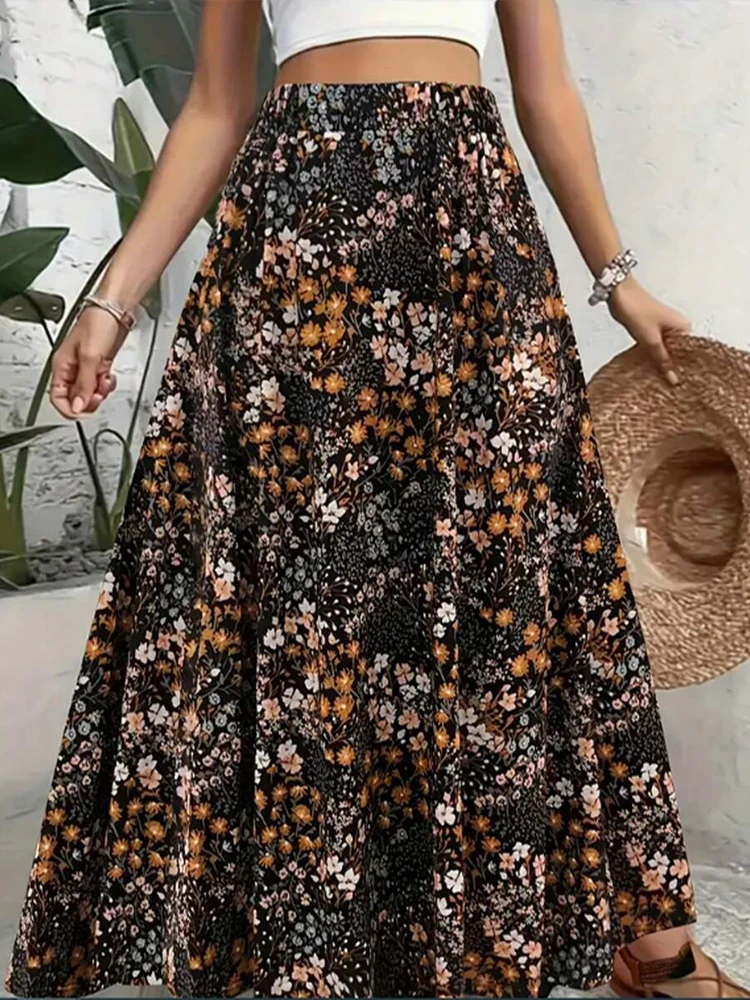 

Новая юбка-миди с цветочным принтом на весну, лето и осень, элегантный и утягивающий стиль, подходит для свиданий и работы.