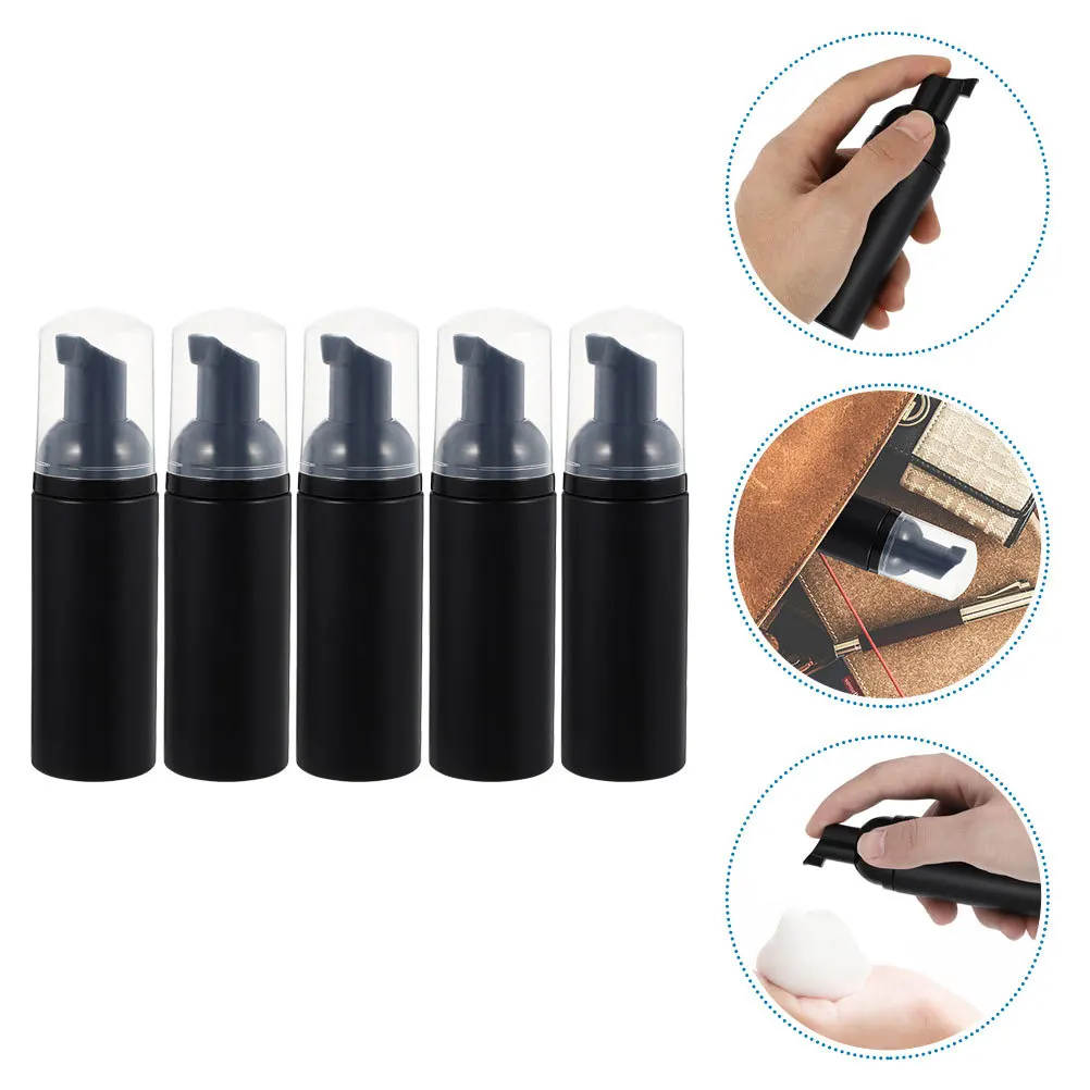 

5Pcs Foaming Bottle Plastic Refillable Bubble Dispenser for Travel Shower Gel Hand Soap Face Cleanser Portable Small Containers