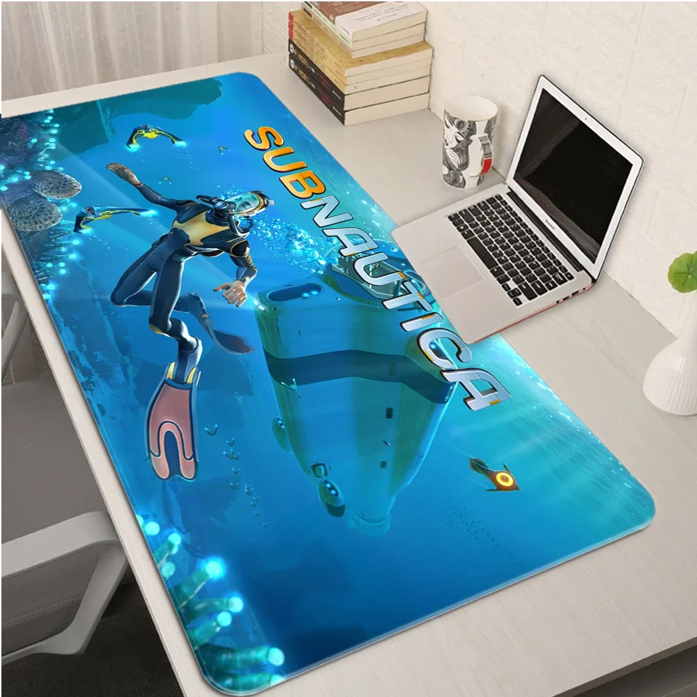 For Subnautica Gaming Mouse Pad Rubber XL 800X300mm Computer Mousepad Lockedge Large Keyboard Soft Mat Anti-silp For PC Laptop