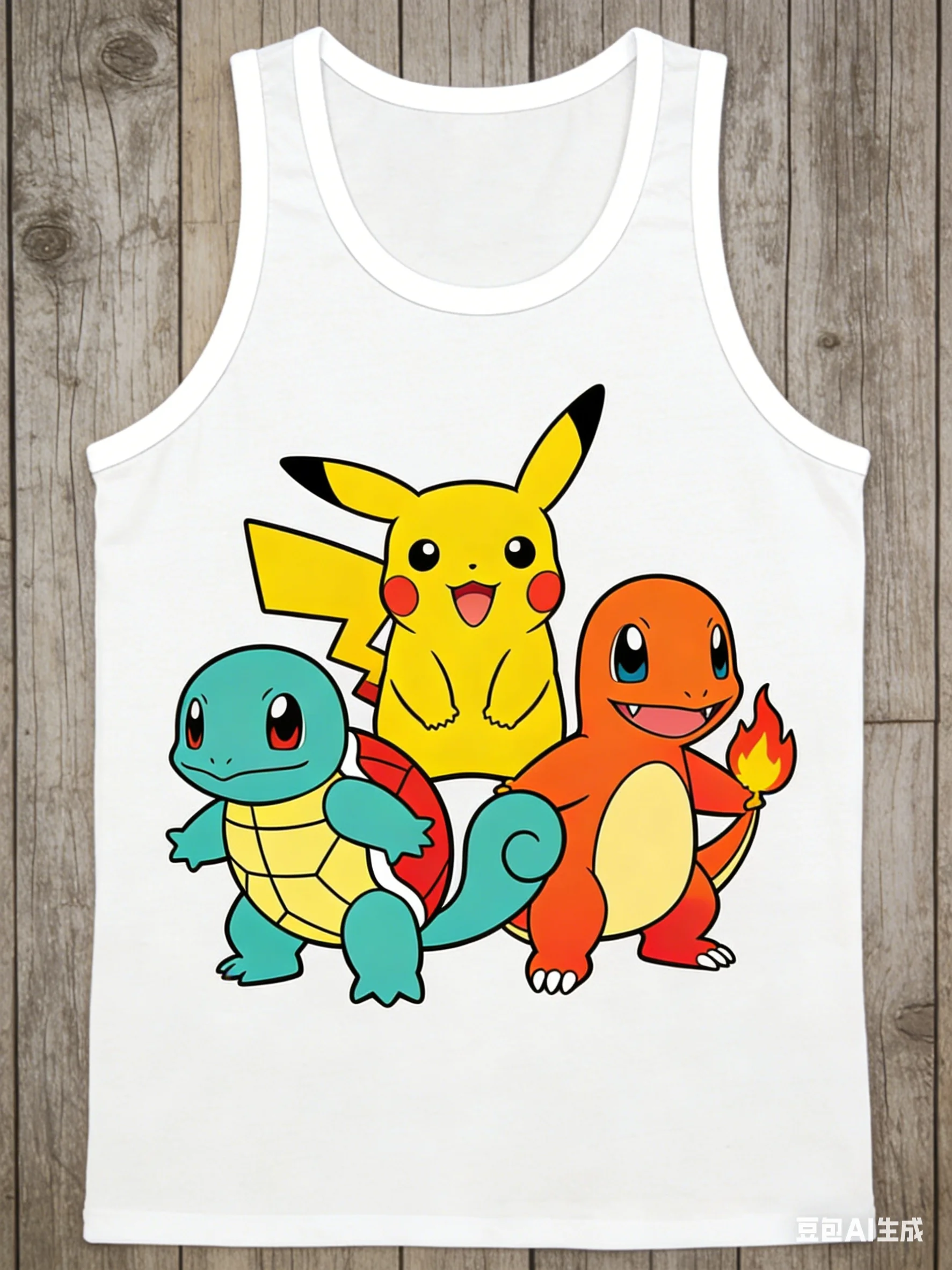 

Pokémon Collaboration Vest T-Shirt Summer Loose-Fit Versatile Anime Print Top