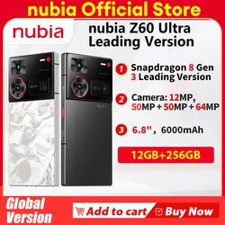 Nubia-スマートフォン,Z60,超一流バージョン,6.8インチ,5g,Snapdragon 8 gen,6000mah,80w,急速充電,nx721j,12g,256g