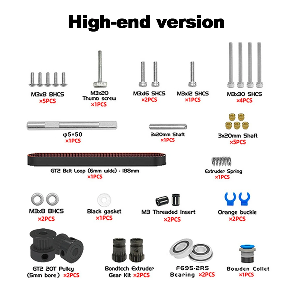 OM 3D Printer Voron Accessories Extruder Parts Kit With 2gt Synchronous Wheel Unilateral Flange Bearing For Voron M4 Extruder