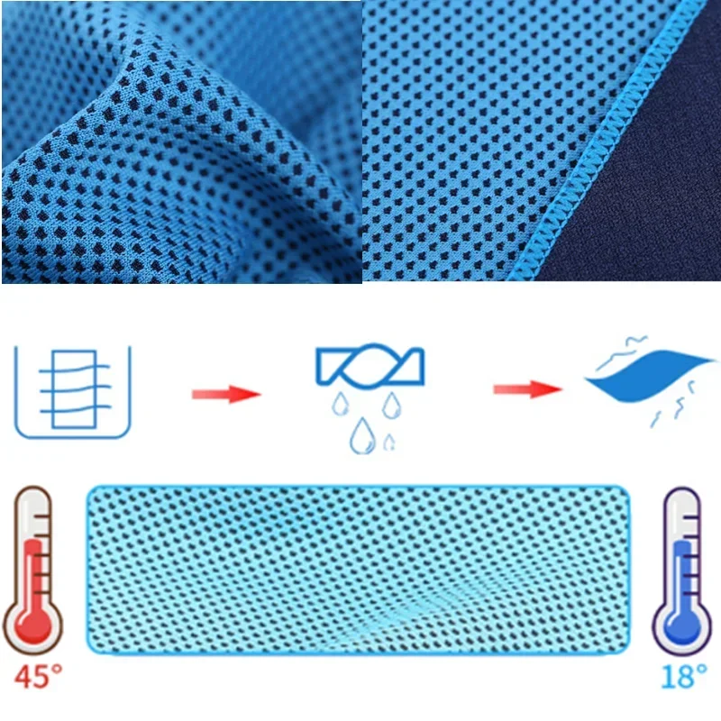 Quick Dry Cool Towel Portable Mini Silica Gel Set Cold Towel Polyester Fiber Outdoor Cooling Towel Fitness Sports Gym Running