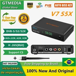 GTMEDIA V7S5X ECAM odbiornik satelitarny DVB-S/S2/S2X H.265(8bit) odbiornik cyfrowy obsługuje Ccam,IKS,AVS +,CCM,ACM,VCM z USB WIFI