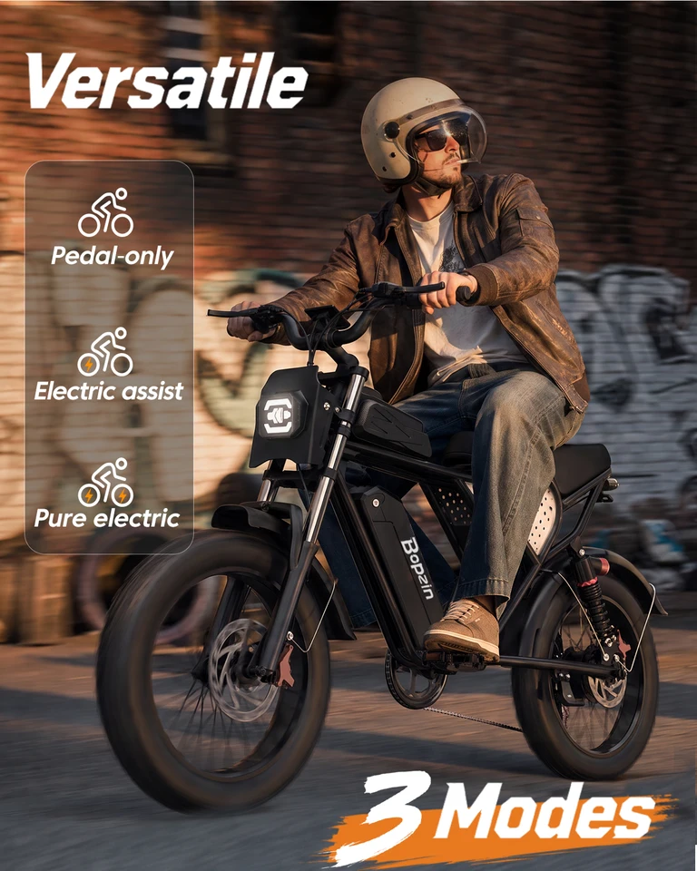 Bopzin Electric Bike for Adult 2000W Peak Motor 48V 25Ah Removable Battery Up to 80 Miles Range Smart App 20" Fat Tires Hydraulic Disc BrakesDual Suspension image 7