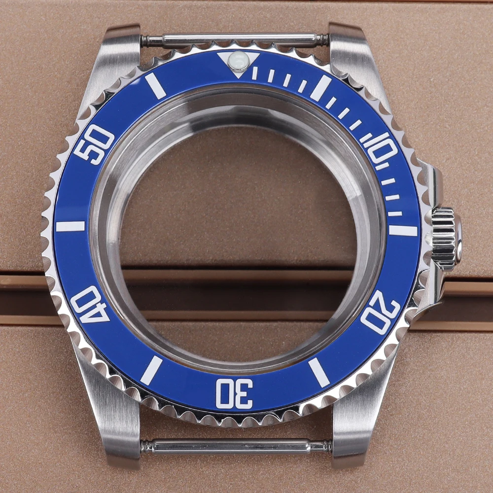 40 مللي متر ل NH34 NH35 NH36 NH38NH39 Eta2824 PT5000 Miyota8215 حركة ساعة فضية الفرعية GMT حافظة السيراميك الحافة الياقوت الزجاج 20ATM