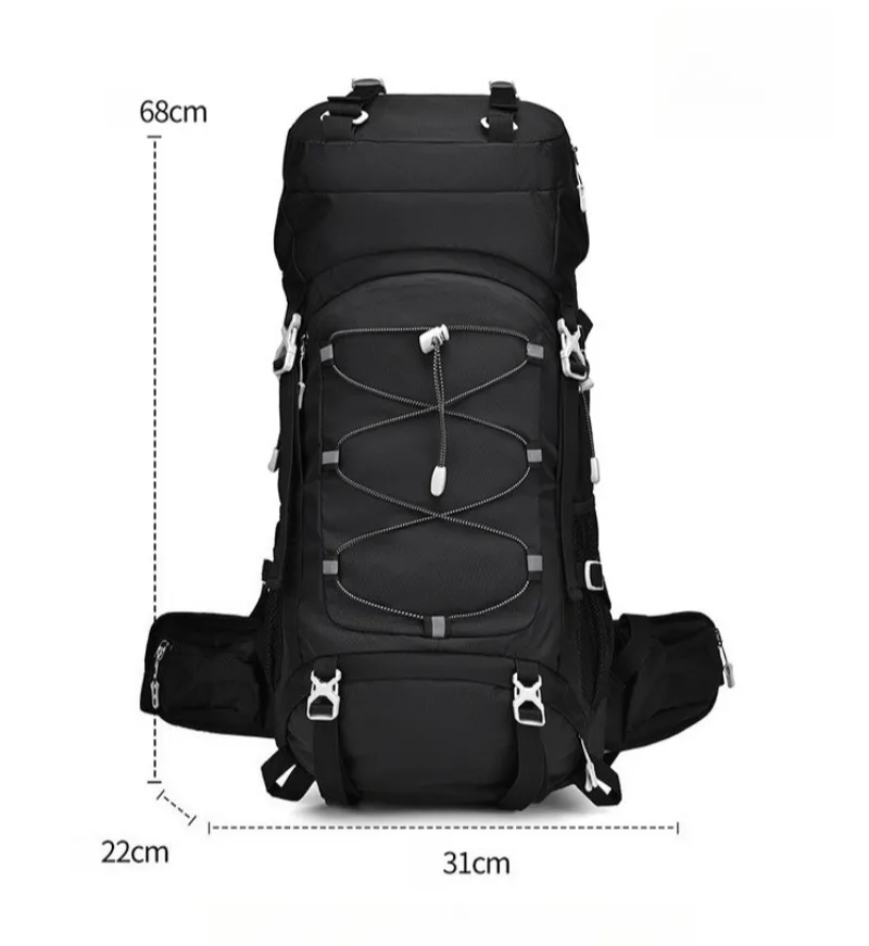 Outdoor sports mountaineering bag, large-capacity hiking and camping backpack, lightweight waterproof travel backpack Unisex