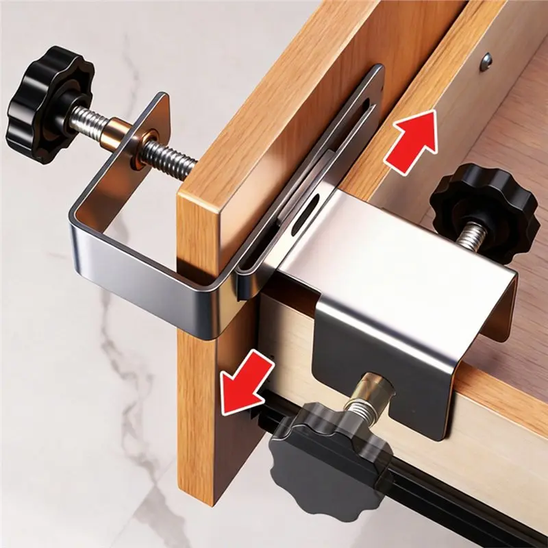 Hot Sale-Furniture Mounting Accessories-Adjustable Drawer Front Panel Installation Clamps For Efficient Assembly