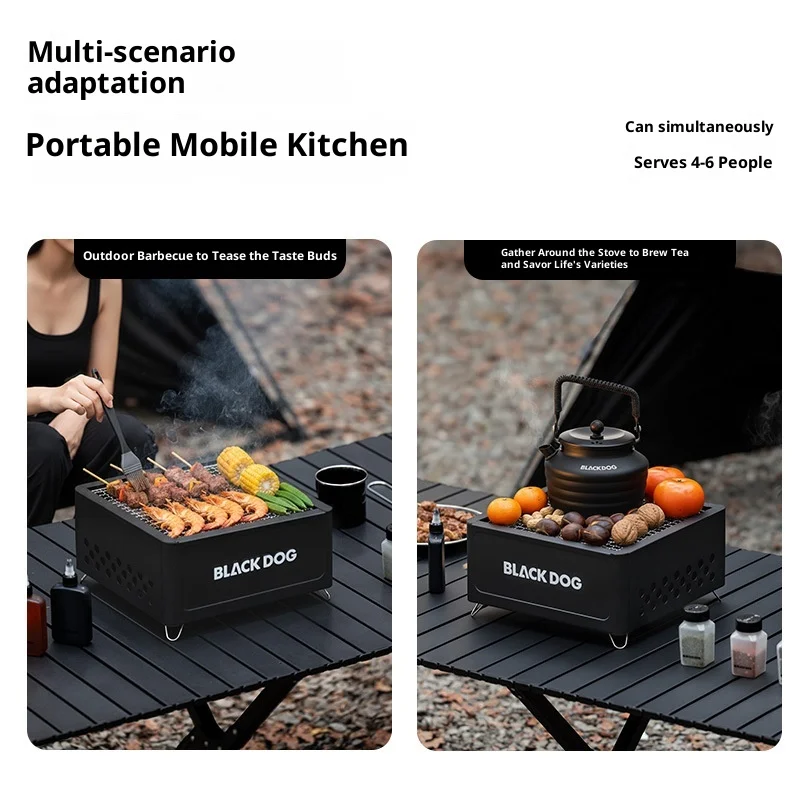 

BLACK DOG Outdoor tabletop barbecue grill barbecue grill portable hibachi roaster set tea Cooker home-use