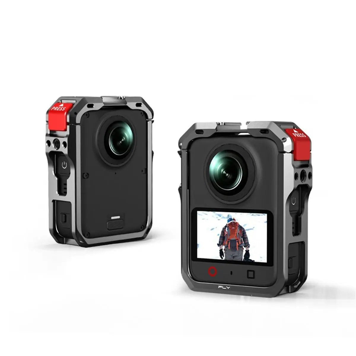 Metal Quick Release Protective Frame for 360 1/2 Cage with Cold Shoe Mount Case Camera Accessories