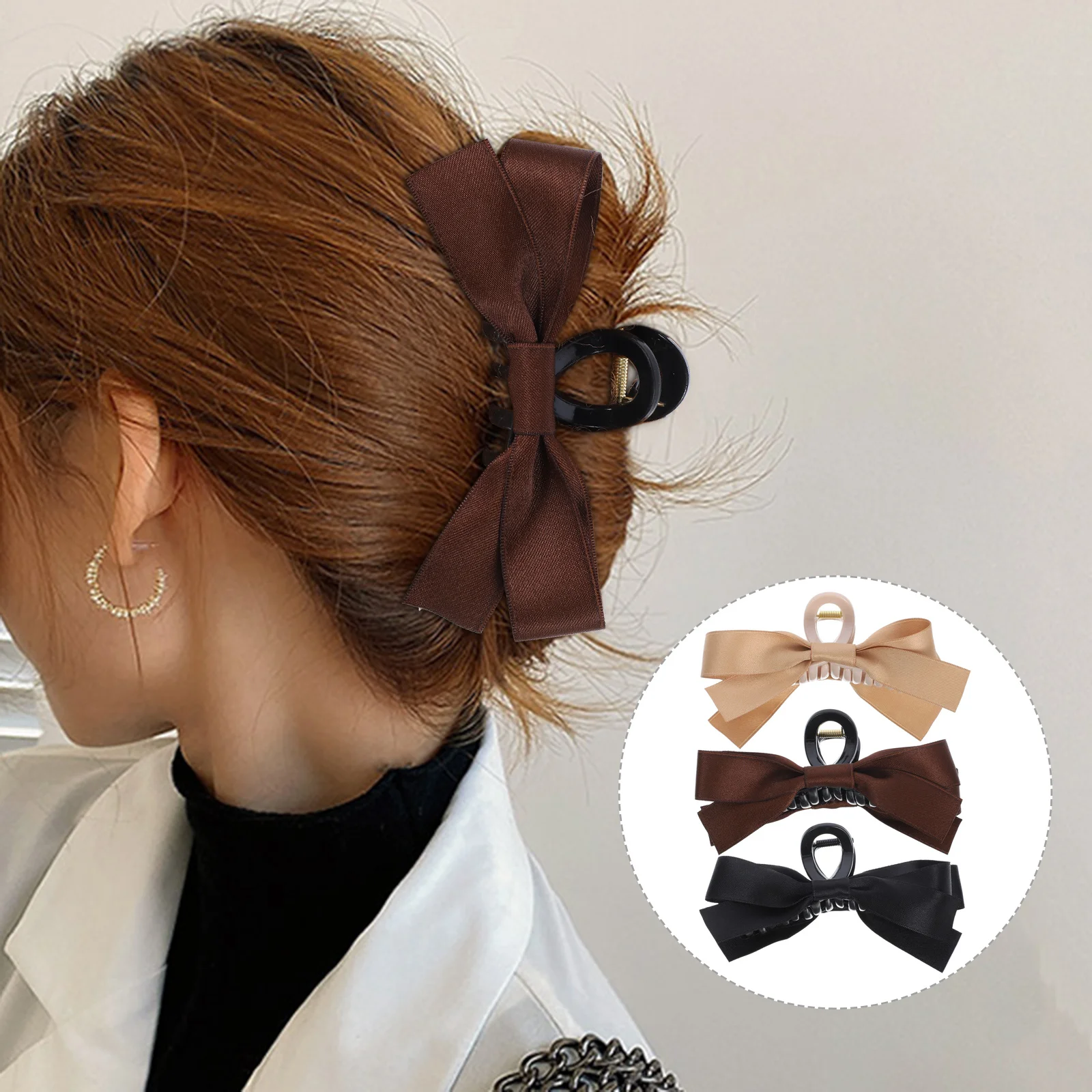 

3Pcs Delicate Bow Hair Claw Clips Not Easy to Fade Deform Break for Women Girls Hair Clip Claw Clip Clips for Hair,