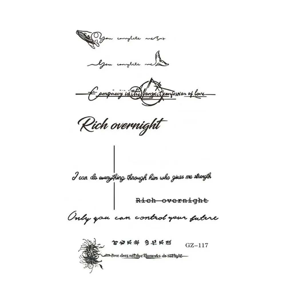 Faux tatouage lettre anglaise pour homme, tatouage longue durée, semi-continu, étanche, zones temporaires, art bre