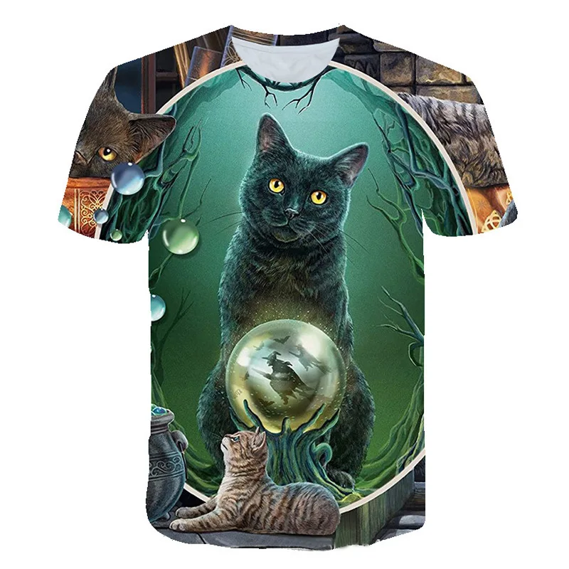 

Pet Cats, Dogs and Wolves 3D Print Summer Tees Streetwear Crew Neck Short Sleeve Casual Oversized Men Women T-shirt Clothes