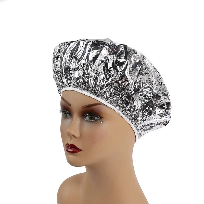 3Pcs Disposable Aluminum Foil Cap Waterproof Salon Elastic Hair Oil Caps Portable Shower Cap Hair Protector Salon Accessories