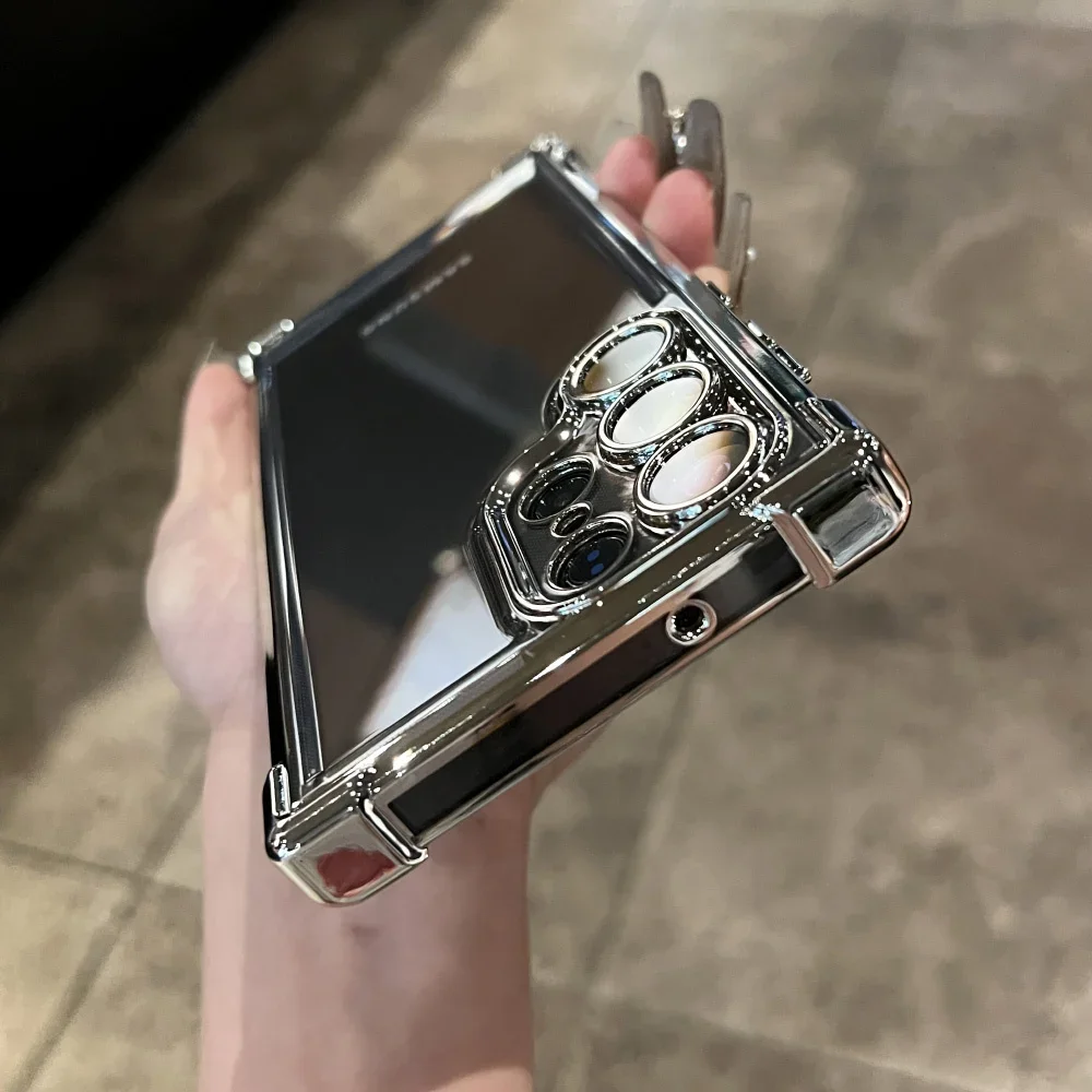 

Plating Armor Transparent Phone Case For Samsung S24 Ultra S23 FE S22 Plus A54 A53 A55 A34 A35 A25 5G Shockproof Acrylic Cover