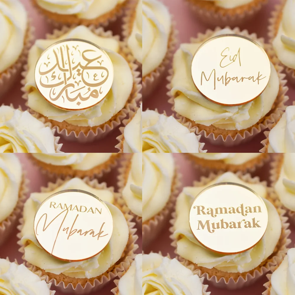 

10pcs Eid Cupcake Toppers Eid Mubarak Gift Tags Eid Mubarak gift Cake Topper Decoration Acrylic Cake Discs Muslim Islam supplies