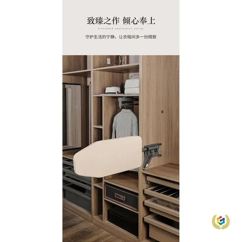 for Household Hidden Ironing Board Electric Iron Rack Push-pull Damping Folding Wardrobe New Ironing Board for Cloakroom