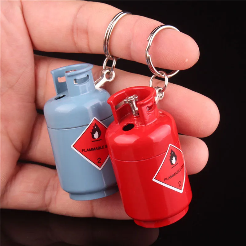 Wholesale New Funny Gas Tank Lighter Creative Metal Keychain Pendant Inflatable Butane Lighter Cigarette