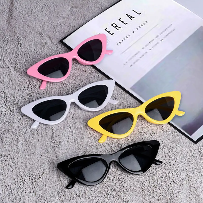 Retro Cat-Eye Sunglasses Fashionable Simple Triangle Glasses Party Props Trendy Vintage Eyewear for Women and Men Eyewear