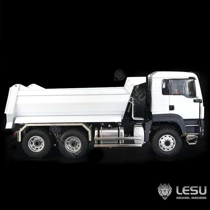 รถดัมพ์ของเล่น lesu 1/14 Man 6x6 RC รถโลหะกระบอกไฮดรอลิกหน้ารถ RC พร้อมไฟเสียงสำหรับผู้ใหญ่