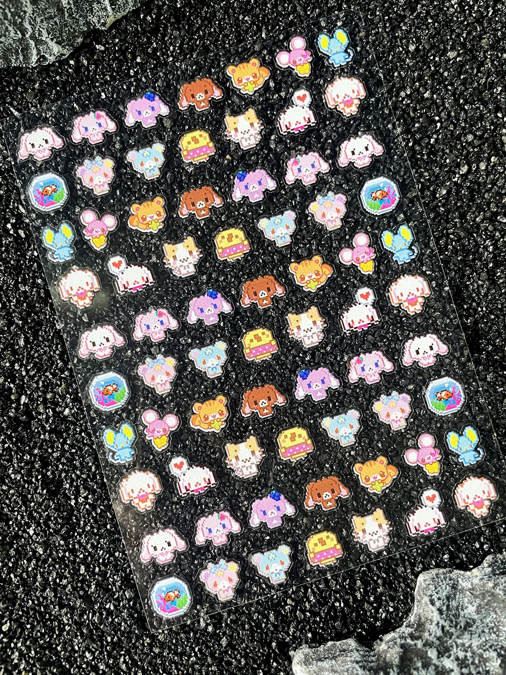 Pvc Y2k Cartoons Little Rabbit Nail Art Sticker Ultra-Thin Self-Adhesive Slider Cute Panda Rat Expression Diy Scrapbook Sticker