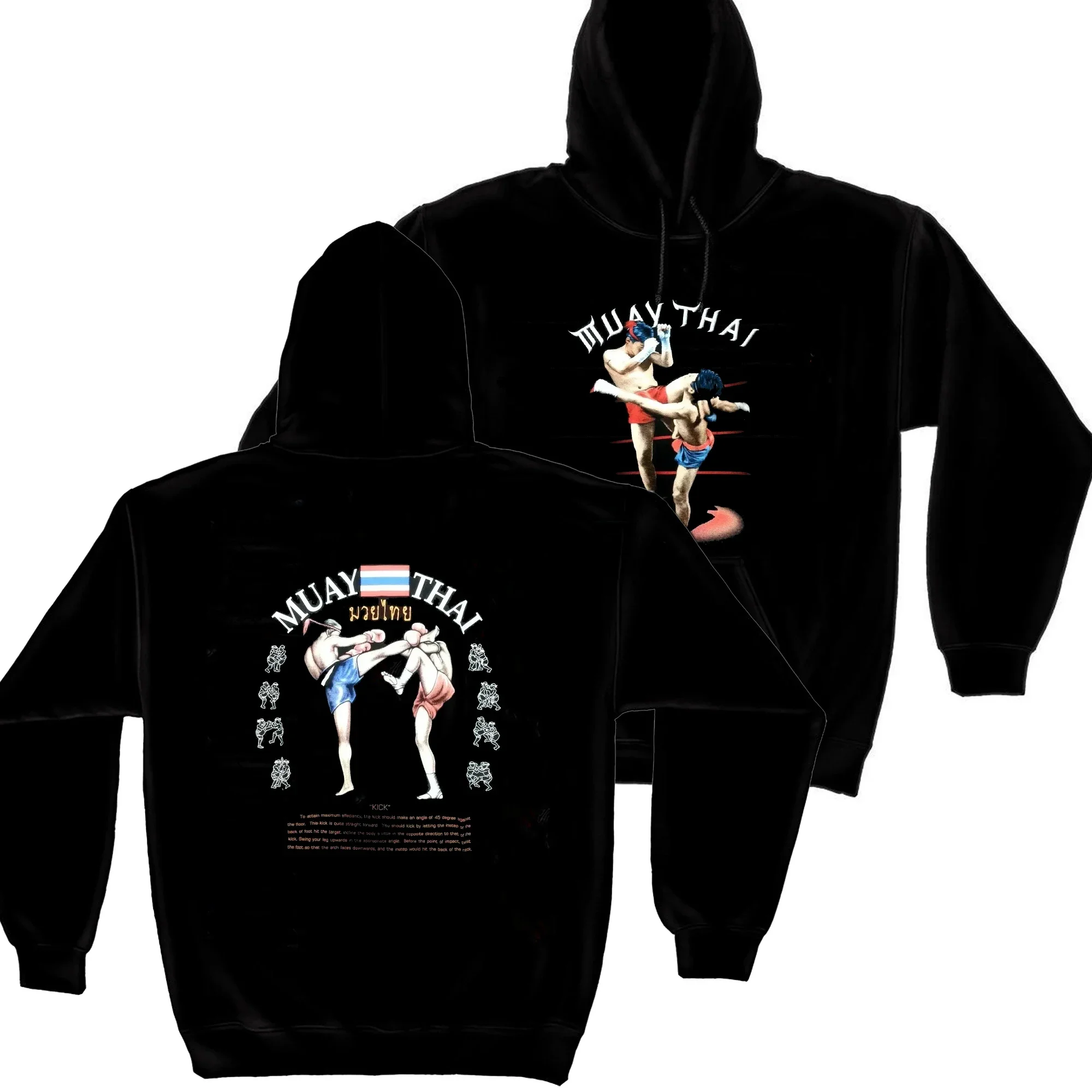 Muay Thai Boxing Kicking Fight Training Pullover Hoodie New 100% Cotton Comfortable Casual Mens Sweatshirts Fashion Streetwear