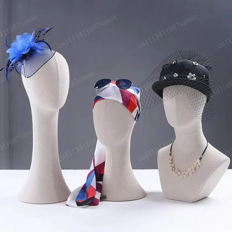 Fabric Cover Mannequin Head For Hat Wigs Glasses and Scarf Display Head Props