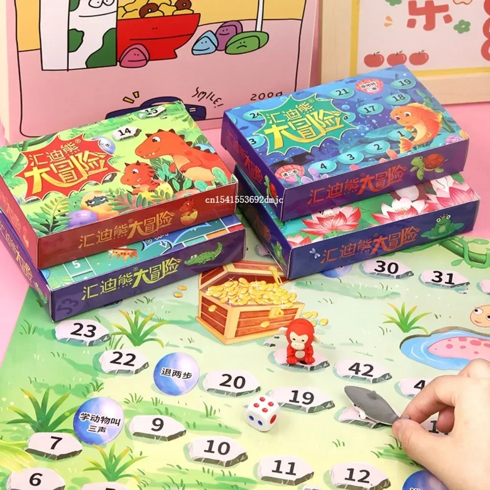 New Adventure Board Games Chess Class Puzzle Flying Snake Chess Children's Wooden Checker Function Parent-child Interaction Game