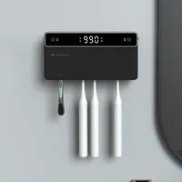 UV Ultraviolet Toothbrush Shaver Sterilizer Holder Bath Wall-mounted Punch-free Tooth Brush Air Drying Sterilization Storge Rack