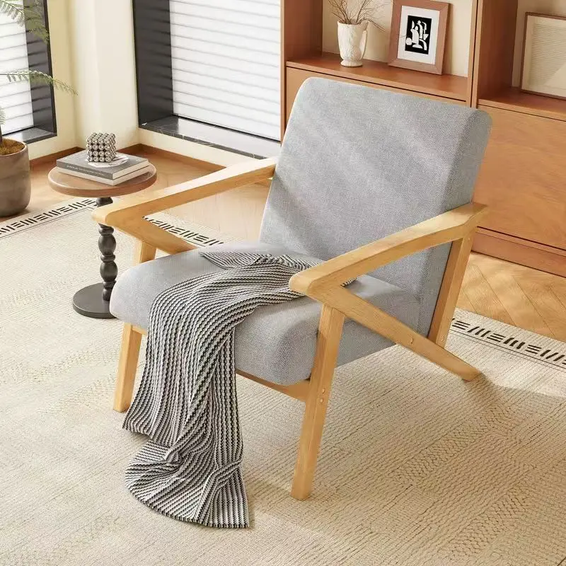 

@#North European Recliner Chair with Wooden Frame for Home Office Leisure Chair