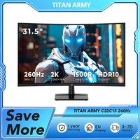TITAN ARMY C32C1S 1500R Curved Gaming Monitor, 31.5-inch 2560*1440 HVA Panel, 260Hz Refresh Rate, HDR10, 99% sRGB Game Plus Mode