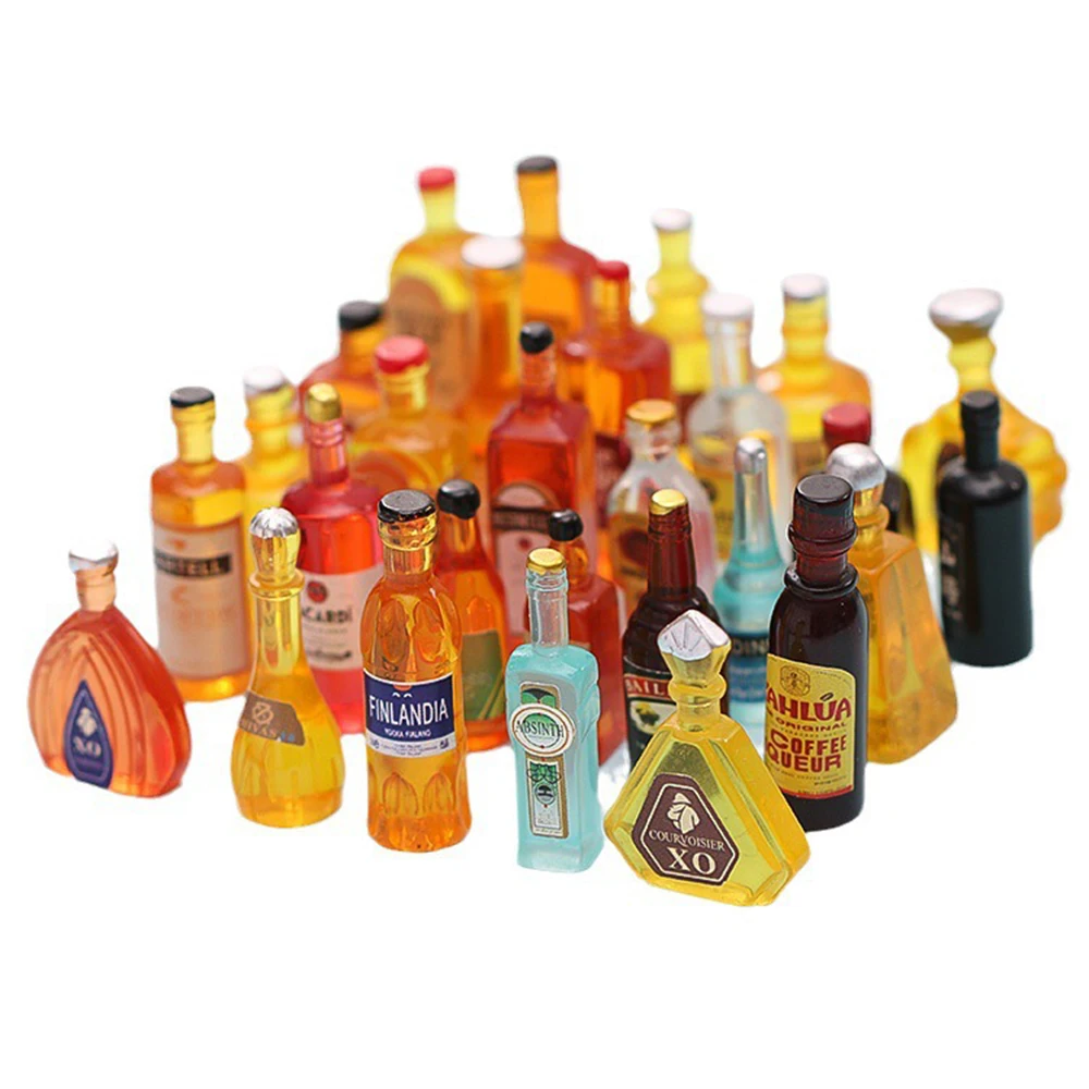 12-teiliges Miniatur-Flaschenset aus Kunstharz im Maßstab 1:12, Dekoration für DIY Miniaturküche, Wohnzimmer-Szenen-Dekoration für DIY-Bastelarbeiten – Detail 3