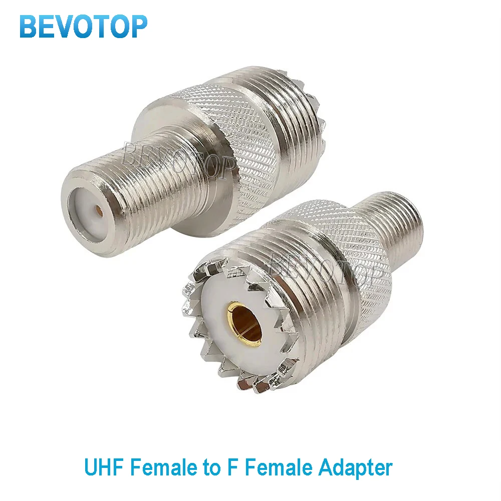 

10PCS/lot UHF Female Jack to F Female Jack RF Coaxial Adapter Coax Connector Converter Straight Type Connectors