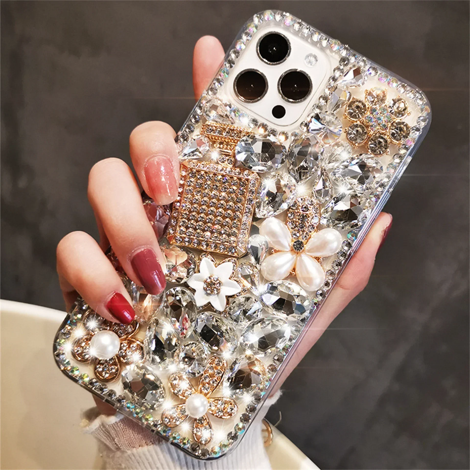 Luxury Bling Diamond Rhinestone Fox Phone Case, Cover for Xiaomi Redmi 13C 12C 13R Note 11 13 12 Pro Plus