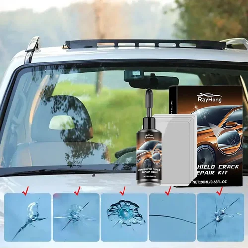 Imagen 2 del producto Líquido de reparación de grietas de parabrisas, reparación de ventanas de coche, resina, reparación de arañazos y grietas, restauración de líquido, pegamento de curado de vidrio, accesorios para coche