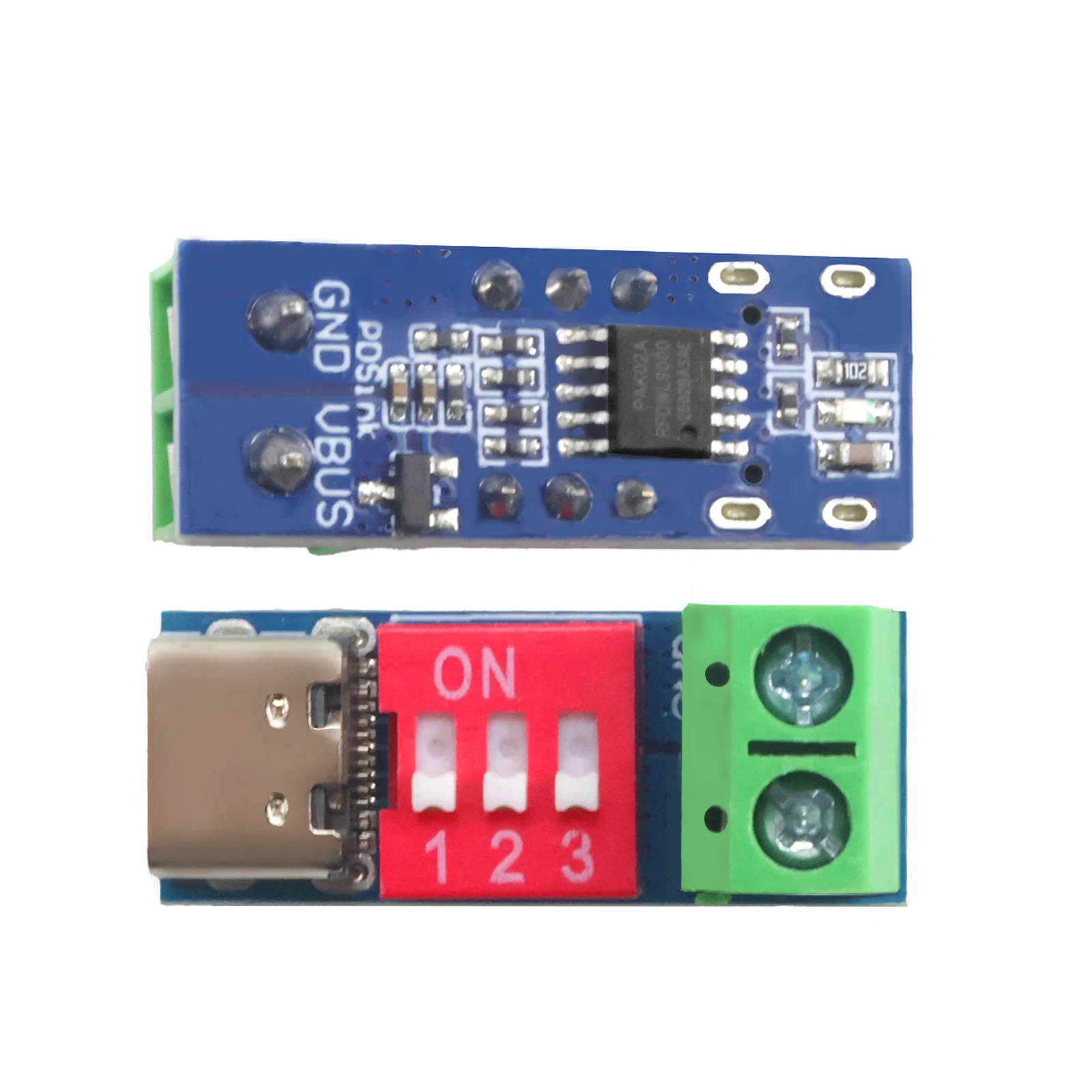 USB-C PD QC Decoy Trigger Board 5V-20V Fast Charging Test Module DIP Switch Adjustable 100W for Power Supply LED Strip Camera