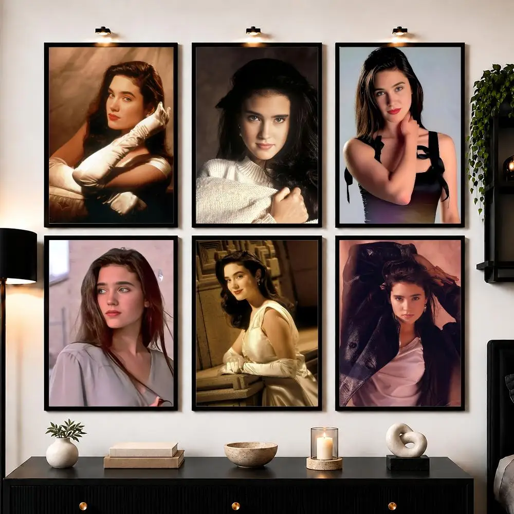 Actress J-Jennifer Connelly Poster Modern Wall Art Sticker For Living Room Bedroom Bar Home Decor Mural Painting Decoration