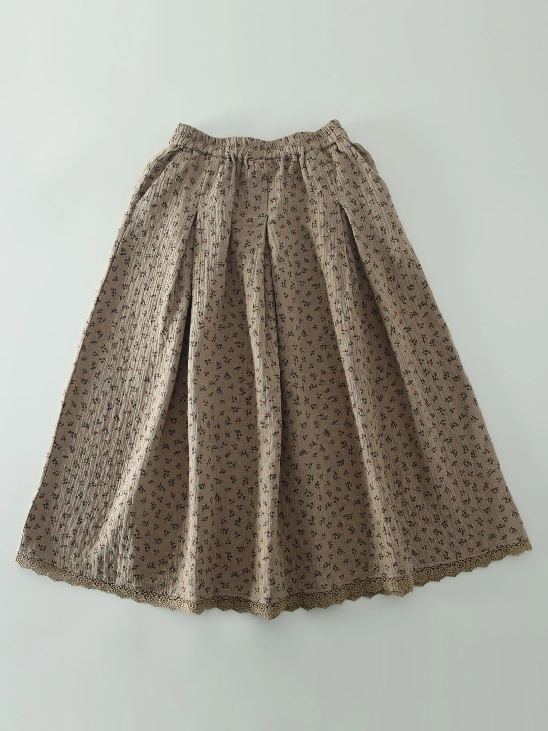 

Новая весенняя хлопковая юбка с милым цветочным принтом, женская юбка-миди с эластичной резинкой на талии, японская милая юбка с кружевной отделкой