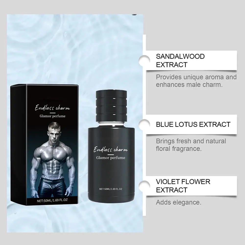 50ml cupido charme toilette para homem, perfume de longa duração, fragrâncias de colônia de hipnose aromas aprimorados perfume de feromônio