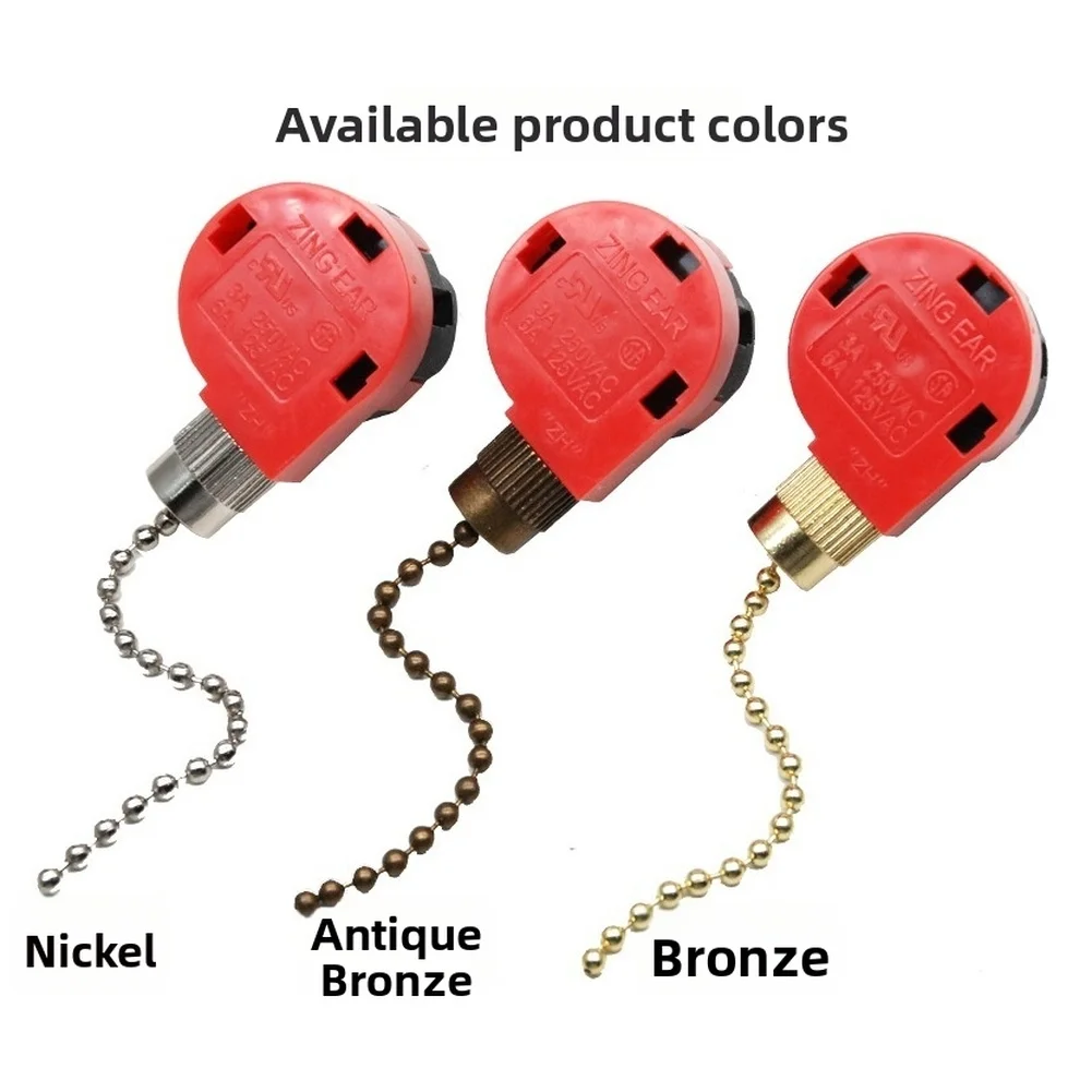 For UL Certified For PFor ULl Chain Switch For Ceiling Fan And Pendant Light 4 Position OFF L1 L2 L3 3A 250VAC For 6A 125VAC