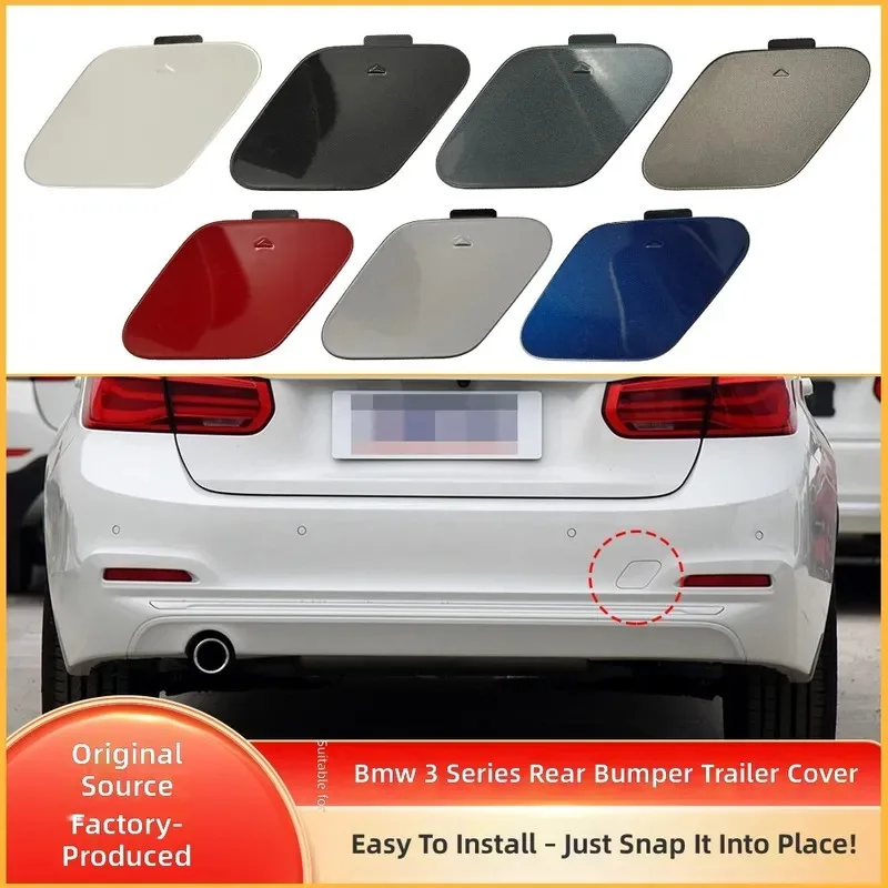for BMW 3 Series F30 2016-2019 Rear Tow Hook Cover Trailer Hitch Hole Cap Replacement for 51127384417 Bumper Access Panel