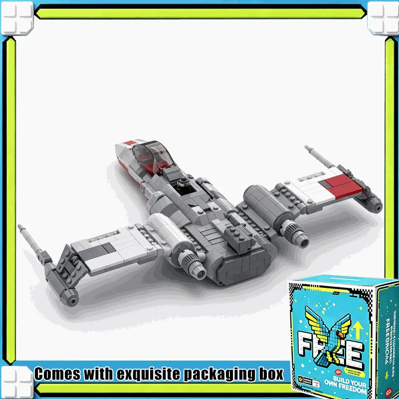 689PCS Playscale Galaxy Fighter Interceptor Space Battle Aircraft Model Building Blocks DIY Assembly Creative Display Gift