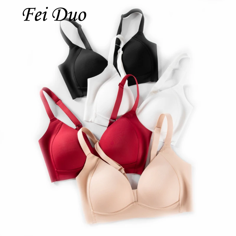 

Autumn and Winter New Silk Smooth Face Without Steel Ring Bra Thin Style Micro Gathered Collar Silk Underwear