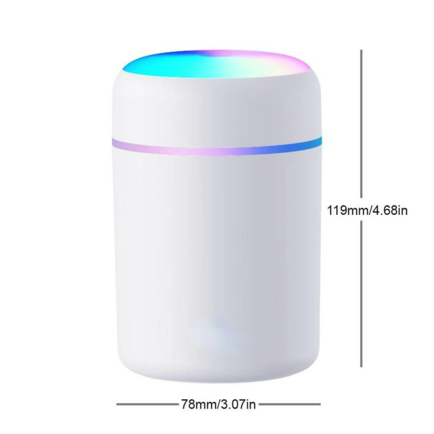 Colorful Portable Mini Desktop USB Powered Humidifier with 300ml Capacity for Car, Bedroom, and Office - Multi-functional Light
