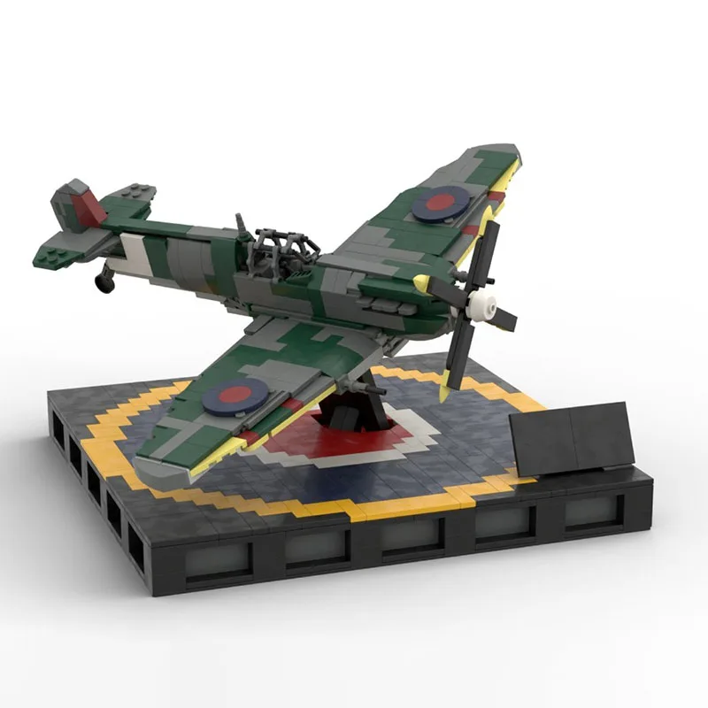 مقاتلة نموذج Moc قوالب بناء وحدات سوبر مارين Spitfire Mrk نموذج التكنولوجيا كتل عيد الميلاد لتقوم بها بنفسك لعبة هدايا البناء #5